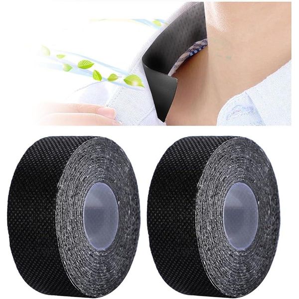 Sweat pad, collar stain prevention tape, black, sweat stopper tape, sweat absorbing sheet (4 rolls)