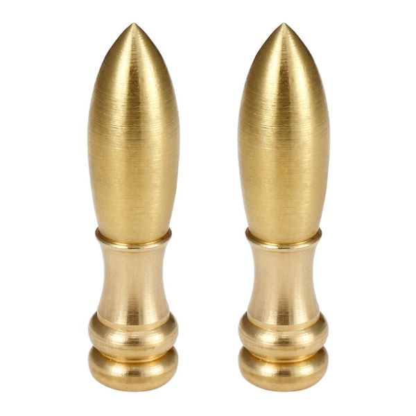uxcell 2pcs M6 Thread Solid Brass Knob Lamp Shade Finial Decoration Accessories 2 inch High