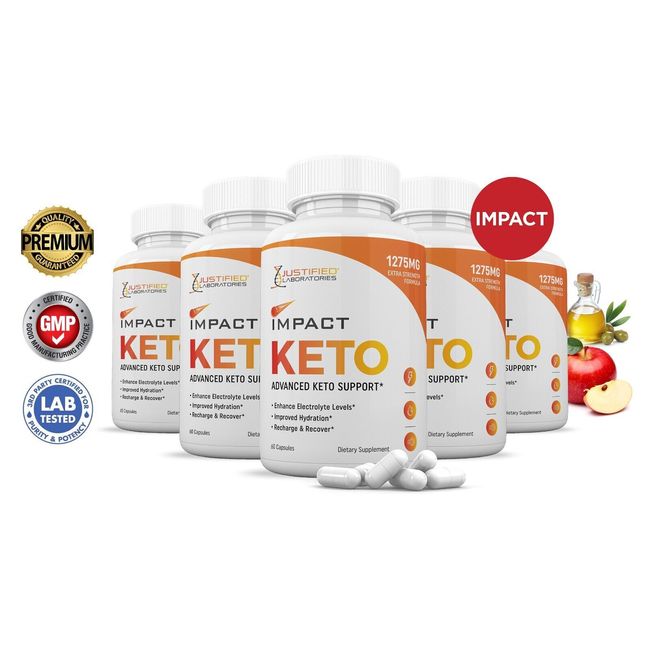 Impact Keto ACV Pills 1275 MG Stronger Than Gummies Keto Support 5 Pack