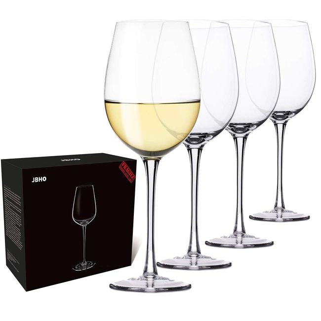 Wine Glasses Set of 4, Hand Blown Crystal White and Red Wine