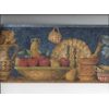 * WALLPAPER BORDER KITCHEN SHELF APPLE POTTERY CROCKS CANDLE CUP NEW ARRIVE PEAR