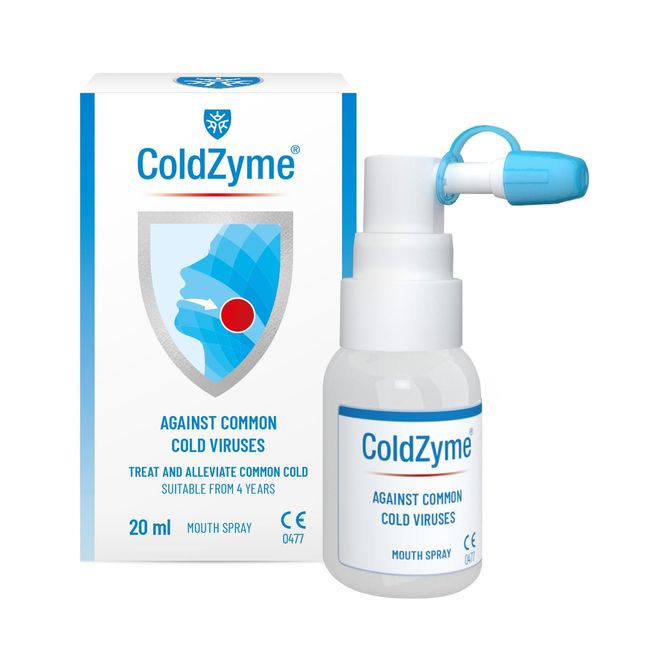 ColdZyme Mouth & Throat Spray Reducing a Cold by up to 3.5 Days - Deactivates Cold viruses - Use at First Signs of a Cold (Scratchy Throat, runny Nose) - Menthol Flavour 20ml