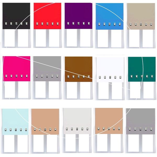 CHROME SQUARE EYELET EDGE ROLLER BLIND BLINDS WITH EASY FITTING TRIMABLE (120 X 160 CM, Silver)