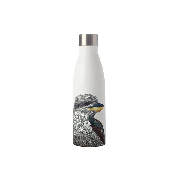 Maxwell & Williams Insulated Water Bottle with Laughing Kookaburra Design, White, 500 ml