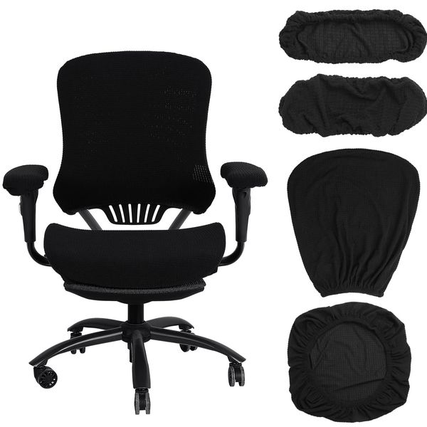 Tallew 4 Pcs Office Chair Covers Set Computer Universal Protective Stretchabl...