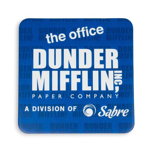 The Office Dunder Mifflin Logo Paper Coasters for Drinks Absorbent, Set of 6 | Tabletop Protection for Home Kitchen, Dining Table | Coffee Table Decor, Barware Accessories