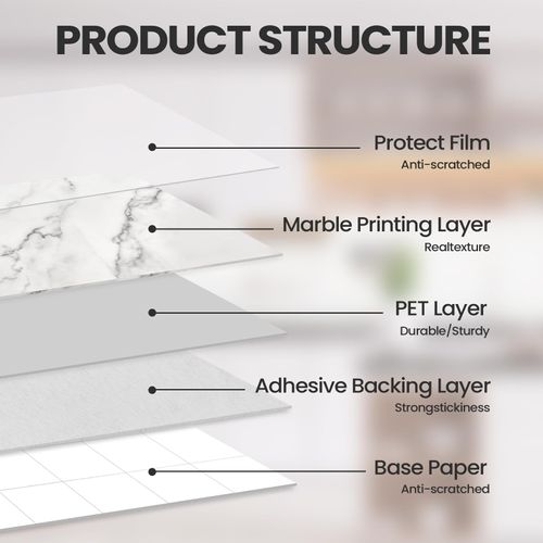Abyssaly Peel and Stick Backsplash Tiles, 24-Sheet 11.8"x 11.8" PVC Self Adhesive White Marble Wall Tiles Stick on Backsplash for Kitchen, Waterproof Peel and Stick Tile for Bathroom, Laundry Room
