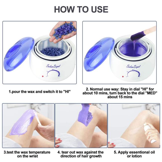 Wax Warmer Hair Removal Kit with Hard Wax For Eyebrow Face Full Body  Man&Women
