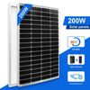 200W High Efficiency PV Module Mono Solar Panel 12V Off Grid Power Home RV Boat
