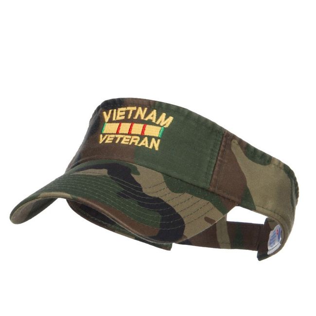 e4Hats.com Vietnam Veteran Embroidered Military Visor - Camo OSFM