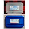 2 pk Staples Snap Plastic Cases Clear & Translucent Blue