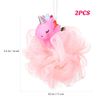 Lurrose 2pcs Unicorn Shower Loofah Exfoliating Mesh Shower Ball Pouf Kids Bath Sponge Body Cleaner Deep Cleaning Loofah Bath Sponge