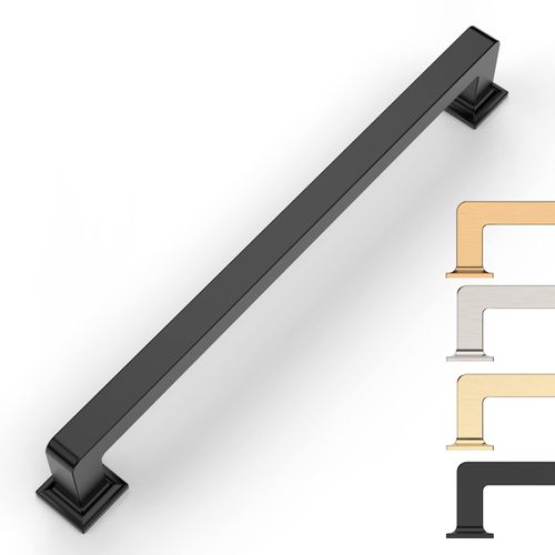 9BUILD 6 Pack 7 Inch Matte Black Cabinet Handles - Kitchen Hardware Pulls for Cabinets and Dressers
