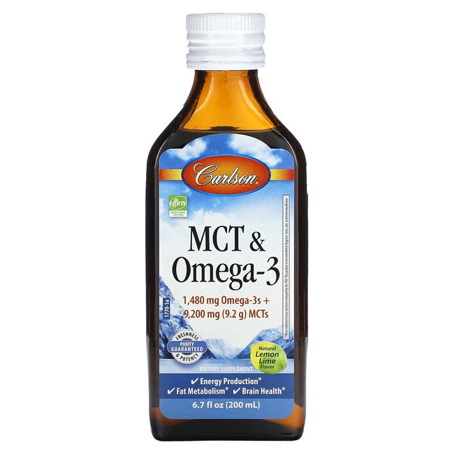 MCT & Omega-3, Natural Lemon Lime,  6.7 fl oz (200 ml)