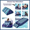 Aqua Premium Convertible Pool Float  Lounge – Extra Large – Heavy Duty, Inflatable Pool Floats for Adults with Cupholder – Navy/Green/White Stripe