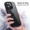 JETech iPhone 16 Pro 6.3 Inch Case, Shockproof Smartphone Bumper Cover Solid Color Matte TPU Frame Anti-Scratch Clear Back (Black)