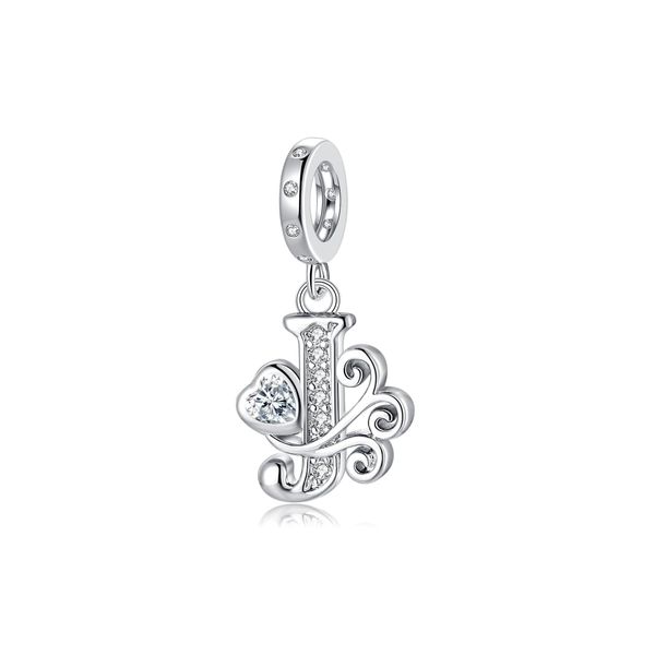 Letter Charms for Pandora Bracelets Silver Alphabet Initial Charms J Bead Pendant Jewelry Gift for Women Girls