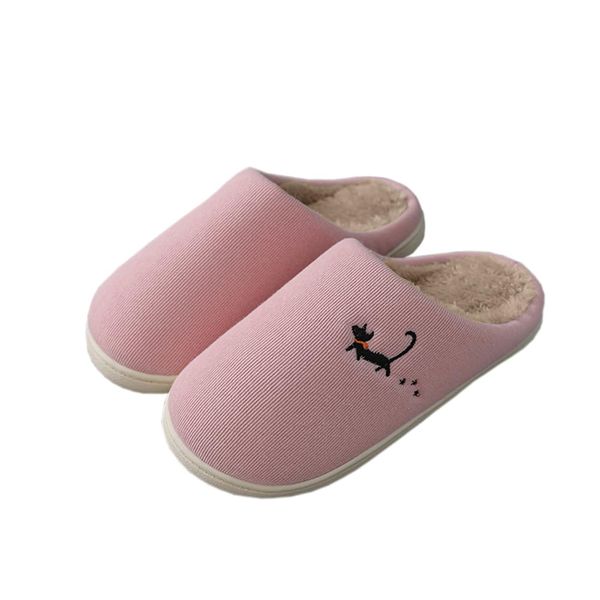 HAPLUE HTX-M1910 Slippers, Room Shoes, Couples, Home, Thermal, Anti-Slip, Plush Toy, Cartoon, Indoor Slippers, Pink