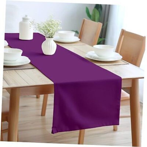 Encasa Table Runner 13x72 in Long | Cotton Canvas Runner (13x72 in) Purple