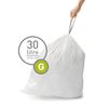 simplehuman CW0166 Code G passgenaue Müllbeutel, 30 Liter, Packung mit 20, weißer Kunststoff