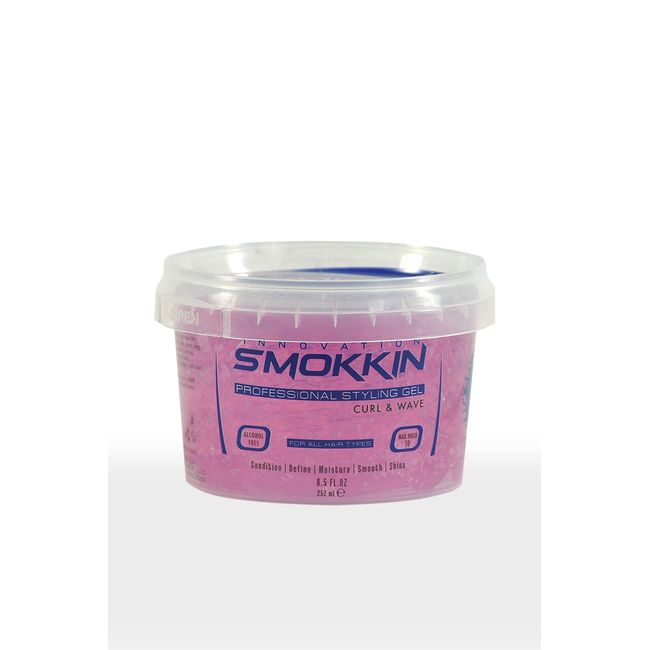 INNOVATION SMOKKIN Pro Edge Hair Styling Gel - Free Alcohol - Soothes Silky & Shiny Perfect for Hair Type Hair Gel with Wave & Curl Extract Hold & Nourishment, 8.45 FL Oz