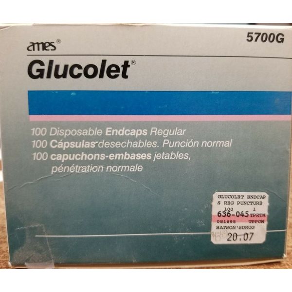 Ames Glucolet disposable regular endcaps for glucose testing