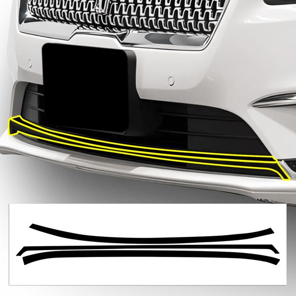 BOGAR TECH DESIGNS for Lincoln MKZ 2017-2020 Lower Front Lip Chrome Delete Overlay, Gloss Black