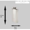 Wentworth Pewter - Small Plain Pewter Kidney Flask, 2oz Capacity