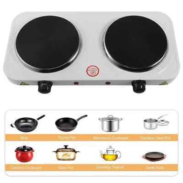 Electric Hot Plate 2000W Double Cooker Plate Countertop Electric Heater US Plug