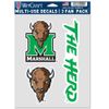 WinCraft Marshall Thundering Herd 3 Fan Pack Decals