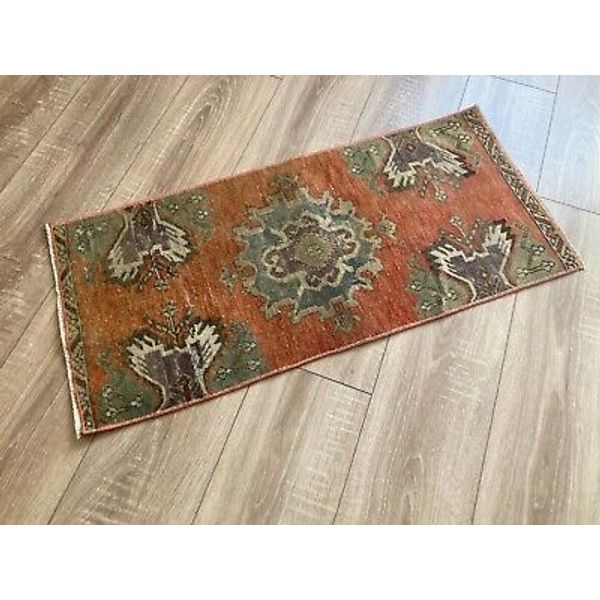 Turkish Rug, Vintage Rug,Doormat Rug, Boho Deco,Handmade Rug,Carpet 1,3 x 3 ft