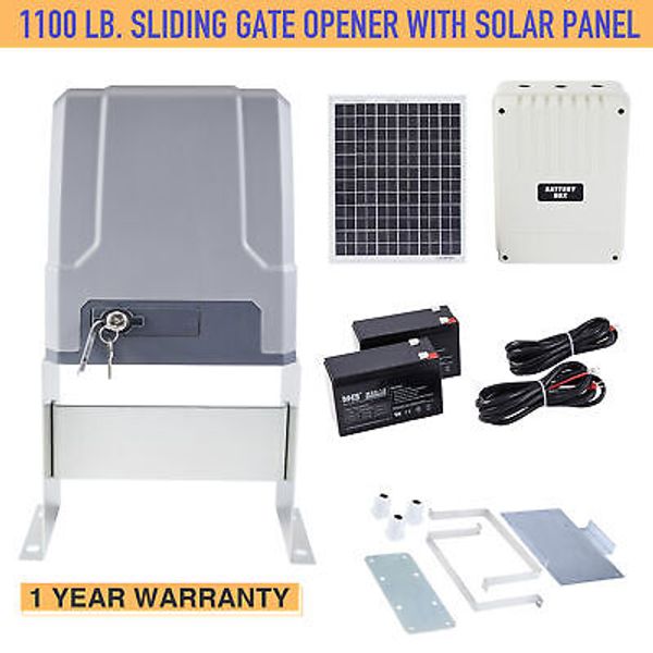 CO-Z Automatic Sliding Gate Opener Door w/Solar Panel & Batteries 1100lb 40ft