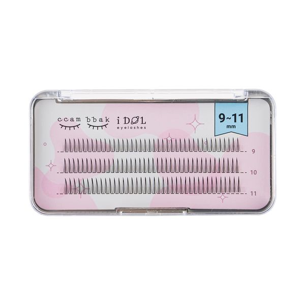 CCAMBBAK Idol False Eyelashes, Partial Eyelashes, Eyelash Extensions, Semi-Permanent Eyelash Type, Matsueku, Self, False Eyelashes, Natural, Popular, DIY, 0.3 - 0.4 inches (9 - 11 mm), Mix (Black))