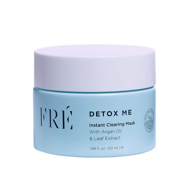 Exfoliating Acne Face Mask, Detox Me by FRÉ Skincare - Prevents Acne, Breakouts & Unclogs Pores - Argan Oil, Dead Sea Salt & Kaolin Clay Mask for Face - Facial Scrub Blackhead & Dark Spot Reducer