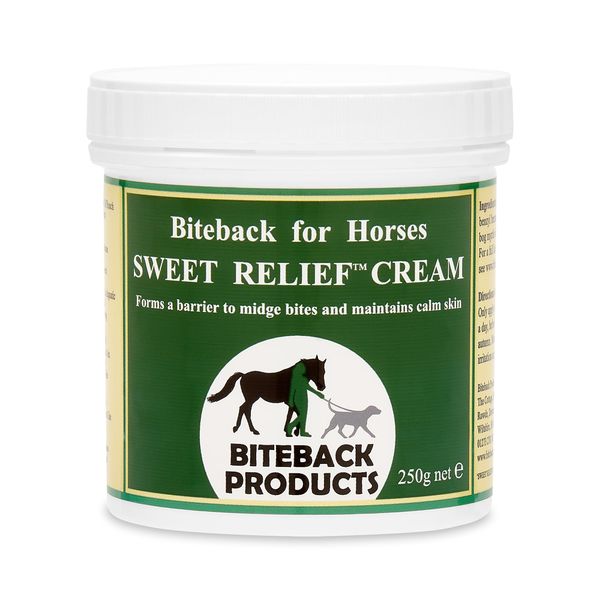 Biteback Products 'Sweet Relief'® Midge Barrier & Skin Support Cream - Fly & Insect Barrier with Benzyl Benzoate for Horses - Ideal Insect & Midge Guard Cream - 250g