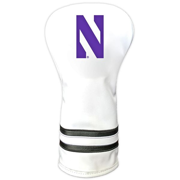 Team Golf NCAA Northwestern Wildcats White Vintage Driver Head Cover White Vintage Driver Golf Club Headcover, Form Fitting Design, Retro Design & Superb Quality