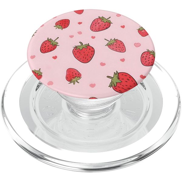 Cute Pink Strawberry PopSockets PopGrip for MagSafe