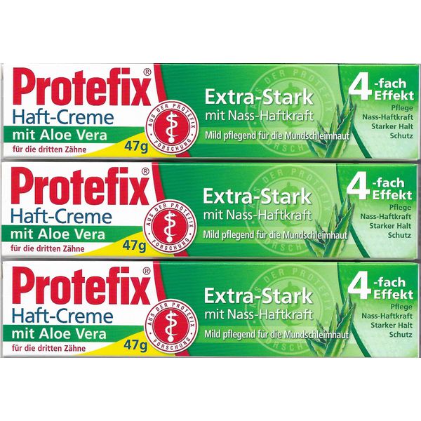 Protefix Adhesive Cream Extra Strong Aloe Vera 3x40ml