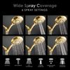 Aquarius Gold Shower Head With Handheld Sprayer, 6 Spray Settings High Pressu...