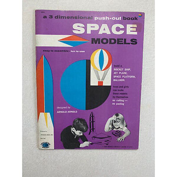 Vtg Treasure Books SPACE MODELS push-out punch-out Activity Book 1960 Rocket,Jet