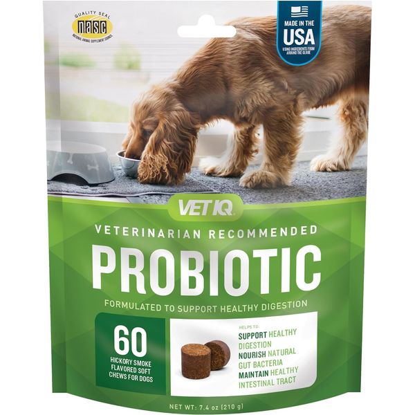 VetIQ Probiotic Supplement Dogs Digestive Support 60 Count