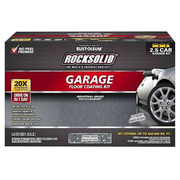 RockSolid 2.5 Car Garage Floor Coating Kit - Dark Gray