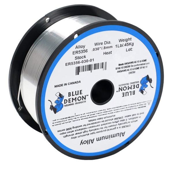 Blue Demon ER5356 X .030 X 1#LB Spool high strength aluminum welding wire