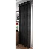 Glitter Sparkle Ring Top Voile Curtain Panel - Black (Adele 53" W x 90" D)