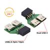 chenyang USB 2.0 Front Panel Header 9Pin/10Pin 1 to 2 USB C Female Mainboard Header Extension Adapter