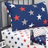 Catherine Lansfield So Soft Stripes and Stars Single Fitted Sheets Two Pack White Blue