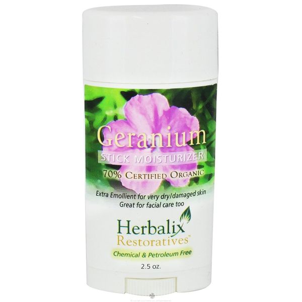 Herbalix Organic Geranium Stick Moisturizer -70% Certified Organic