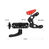 SZRIG Multi-function Ball Head Clamp Magic Arm Adapter with Bottom Clamp Super Sturdy Central Locking Knob (Red)