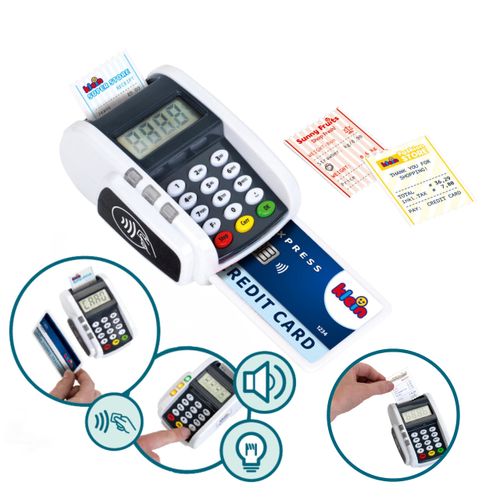 Theo Klein 9333 Payment Terminal with Light & Sound | Battery-Operated Supplement to Toy Till | Includes Contactless Payment Function | Dimensions: 11 cm x 8 cm x 5 cm | Toy for Children from 3 Years