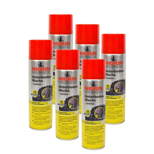 NIGRIN 6X 74063 Performance Underbody Wax, Colourless, 500 ml